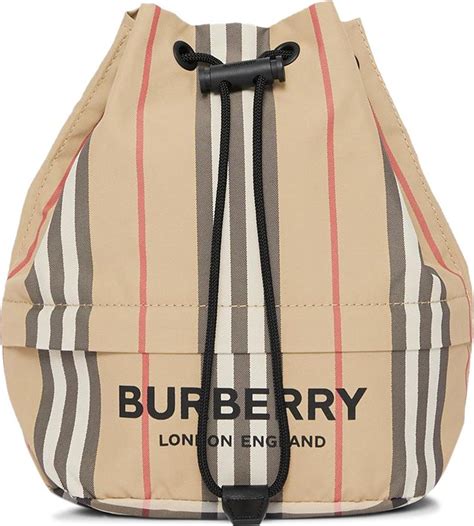 Burberry Logo Print Icon Stripe Drawcord Pouch 'Archive Beige'